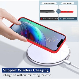 Husa de Protectie, Flippy, pentru Xiaomi 14, Liquid Silicone, cu Microfibra pe Interior, Protectie Antisoc, Compatibil Incarcare Wireless, Rosu - Img 2