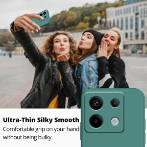 Husa de Protectie, Flippy, pentru Xiaomi Redmi Note 13 5G, Liquid Silicone, cu Microfibra pe Interior, Protectie Antisoc, Compatibil Incarcare Wireless, Verde - Img 6