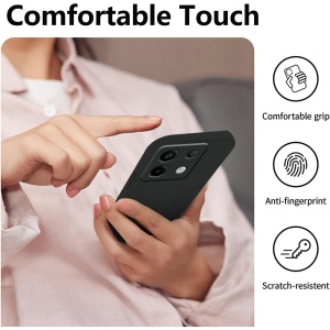 Husa de Protectie, Flippy, pentru Xiaomi Redmi Note 13 Pro 5G, Liquid Silicone, cu Microfibra pe Interior, Protectie Antisoc, Compatibil Incarcare Wireless, Negru - Img 3