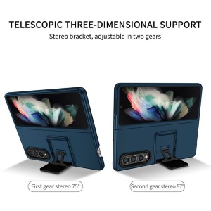 Husa de protectie Flippy, Pliere Tridimensionala, Multifunctionala, PC, pentru Samsung Galaxy Z Fold 4 5G, Albastru - Img 4