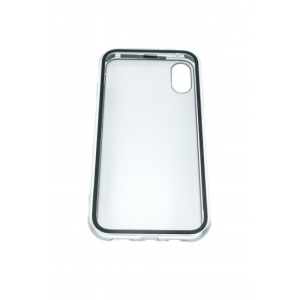 Husa de protectie Magnetic 360, Folie sticla inclusa, pentru Apple iPhone X, Argintiu - Img 5