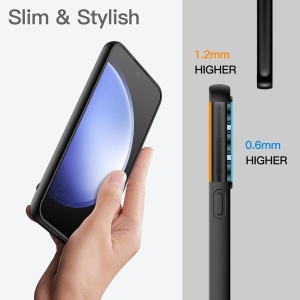 Husa de Protectie Matte TPU, Flippy, pentru Samsung Galaxy S23 FE 5G, Protectie Camera, Antisoc, Antizgariere, Antialunecare, Acoperire Completa, Negru - Img 5