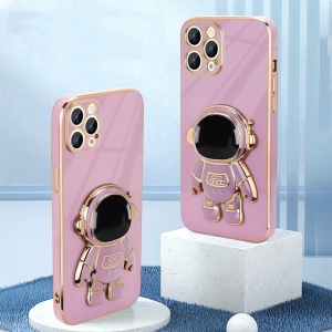 Husa de Protectie TPU 2in1, Flippy, pentru Apple iPhone 15 Pro Max, Astronaut cu Suport, Antisoc, Rezistenta la Impact, Protectie Camera, Mov - Img 5