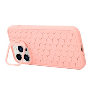 Husa de Protectie TPU, Flippy, pentru Apple iPhone 15 Plus, 3D Cube, cu Inel, Protectie Camera, Antisoc, Antizgariere, Antialunecare, Acoperire Completa, Roz - Img 3
