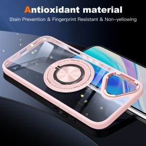 Husa de Protectie TPU, Flippy, pentru iPhone 16 Plus, Anticadere, cu Incarcare Wireless, Tehnologie Magsafe, Inel Magnetic Rotativ cu Functie de Suport, Transparent-Roz - Img 7