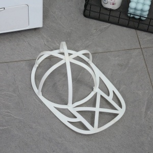 Husa de Spalare Sapca, Flippy, pentru Masina de Spalat, din Poliester, Circumferinta 53 cm, cu Fermoar, cu Suport Sapca, Alb/Albastru - Img 3