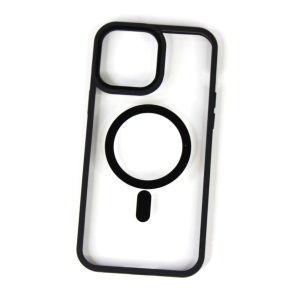 Husa MagSafe pentru Apple iPhone 12/ 12 Pro, Full Cover, Frosted Acrylic Color Big Hole, Magnetica, Incarcare Wireless, Flippy, Negru - Img 1