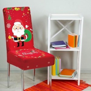 Husa pentru scaun, Flippy, Tematica Craciun, Model 4 Mos Craciun cu Sacul, Rosu - Img 3