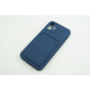 Husa protectie cu suport card compatibila cu Samsung A12 Albastru inchis - Img 3