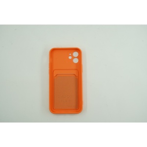 Husa protectie cu suport card compatibila cu Samsung A72 Portocaliu - Img 2