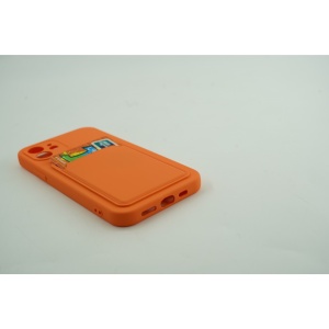 Husa protectie cu suport card compatibila cu Samsung A72 Portocaliu - Img 6