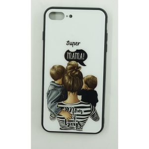 Husa protectie Flippy compatibila cu Apple iPhone 13 Glass print Super Mom Multicolor - Img 2