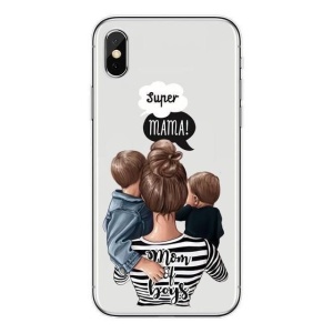 Husa protectie Flippy compatibila cu Apple iPhone 13 Glass print Super Mom Multicolor - Img 1