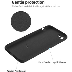 Husa protectie Flippy compatibila cu Apple iPhone 7/8/SE 2020 Liquid Silicone Ring cu suport rotativ Negru - Img 6