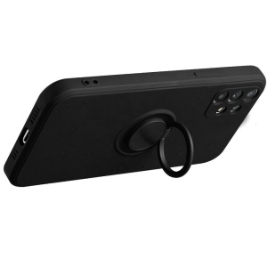 Husa protectie Flippy compatibila cu Samsung Galaxy A32 5G Liquid Silicone Ring cu suport rotativ Negru - Img 4