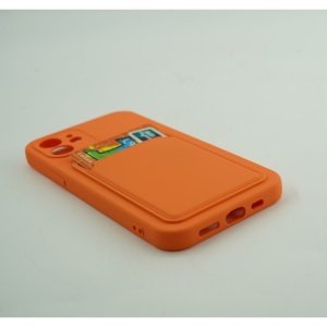 Husa protectie Flippy cu suport card compatibila cu Apple iPhone 12 Portocaliu - Img 5