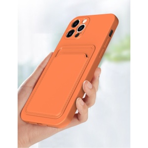 Husa protectie Flippy cu suport card compatibila cu Apple iPhone 12 Pro Max Portocaliu - Img 9