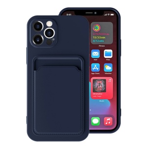 Husa protectie Flippy cu suport card compatibila cu Apple iPhone 13 Pro Max Albastru Inchis - Img 2