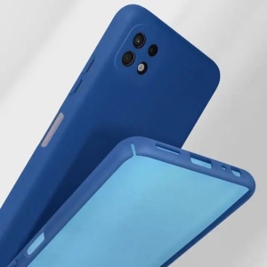 Husa protectie Flippy pentru Samsung A22 5G Liquid Silicone Albastru Inchis - Img 6