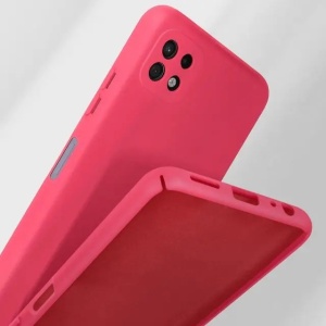 Husa protectie Flippy pentru Samsung A22 5G Liquid Silicone Roz Fuchsia/Roz - Img 5