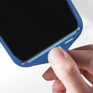Husa protectie Flippy pentru Samsung S21 FE Liquid Silicone Albastru Inchis - Img 3