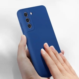 Husa protectie Flippy pentru Samsung S21 FE Liquid Silicone Albastru Inchis - Img 7