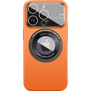 Husa protectie MagSafe Kathy Tech, Flippy, pentru Apple iPhone 14 Pro Max, Dublu Cerc, Portocaliu - Img 1