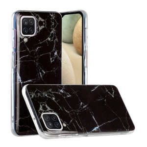 Husa protectie pentru Apple iPhone SE 2020 Soft IMD TPU Marble Negru Suport inclus - Img 1