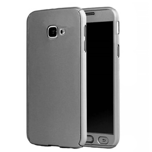 Husa Samsung Galaxy A3 2017 Full Cover 360 Argintiu + Folie de protectie - Img 2