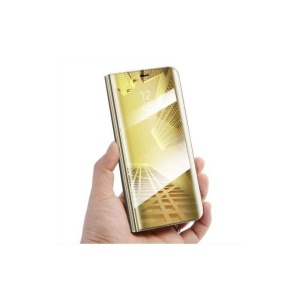 Husa Samsung Galaxy A6 2018 Flip Cover Oglinda Auriu - Img 2