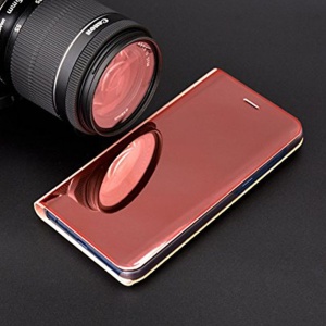 Husa Samsung Galaxy A8 2018 Flip Cover Oglinda Roz - Img 2