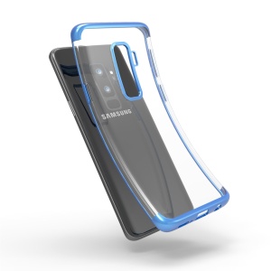 Husa Samsung Galaxy S9 Plus Transparent cu Margini Albastre - Img 5