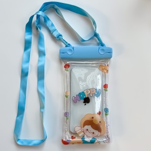 Husa subacvatica Fruity Waterproof Flippy, Snowproof, Universala, Impermeabila, cu Snur, pentru telefon sau documente, Happy Boy, Bleu - Img 3