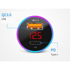 Incarcator Auto 2 in 1, Flippy, Port USB Fast Charge QC3.0 si Type C, PD 20W, Negru - Img 6