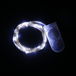 Instalatie Craciun, 2 metri, 20 LED-uri, Alb Rece, cu baterii, fir cupru, liniar, interior/exterior, Flippy - Img 3