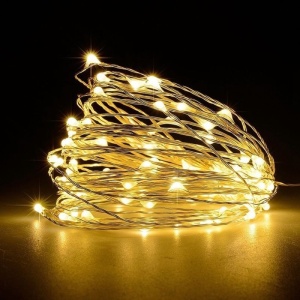 Instalatie Craciun, 20 metri, 200 LED-uri, cu Baterii si Telecomanda cu 8 functii, Alb cald, Flippy - Img 6