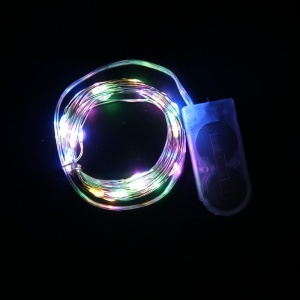 Instalatie Craciun, 3 metri, 30 LED-uri, Multicolor, cu baterii, fir cupru, liniar, interior/exterior, Flippy - Img 4