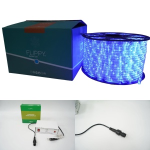 Instalatie Craciun, 64 m, 1536 Led-uri, Furtun Luminos, Albastru, Transformator, 8 jocuri de lumini, Sectionabila, 220 V, Flippy - Img 11