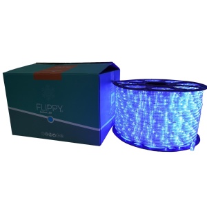 Instalatie Craciun, 92 m, 2208 Led-uri, Furtun Luminos, Albastru, Transformator, Sectionabila, 220 V, Flippy