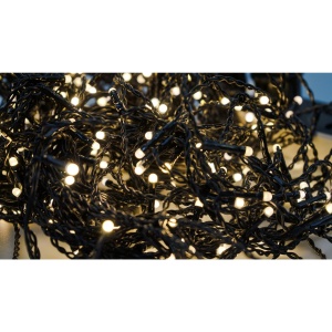 Instalatie Craciun Profesionala de Exterior IP65, 185 m, 4440 Led-uri Mari ,Franjuri, Alb cald, Flash, Alimentator, Interconectabila, Prelungitor 6.5 m inclus, Fir Negru Cauciucat, 220v, Flippy - Img 4