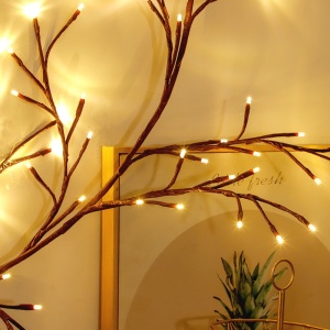 Instalatie Craciun tip Creanga Flippy, 144 LED-uri, Conectare USB, 8 Jocuri de Lumini, Telecomanda, 2.5 m, Prelungitor 2 m, 3V, Fir Negru, Alb Cald - Img 6