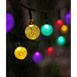 Instalatie Craciun, Tip Globuri de cristal, 100 Led-uri, 12 metri, Multicolor, Energie solara, Senzor de lumina, Flippy - Img 3