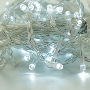 Instalatie Craciun, Tip Perdea, 1 m x 1 m, 60 LED-uri, Alb Rece, Controler, 8 jocuri de lumini, Interconectabila, Fir transparent, Interior/ Exterior, Flippy - Img 2