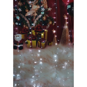 Instalatie Craciun, Tip Perdea, IP44, 2 m x 2 m, 240 LED-uri, Alb rece, 8 jocuri de lumini, Transformator cu telecomanda, Interconectabila, Prelungitor 5 m inclus, Fir transparent, Interior/ Exterior, Flippy - Img 5