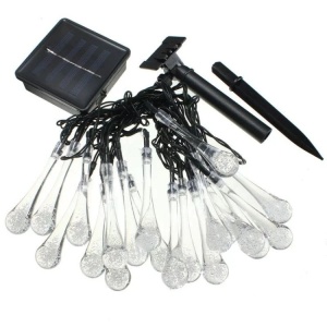 Instalatie Craciun, Tip Picaturi, 30 Led-uri, 6.5 metri, Alb rece, Energie solara, Senzor de lumina, Flippy - Img 6