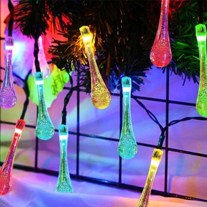 Instalatie Craciun, Tip Picaturi, 30 Led-uri, 6.5 metri, Multicolor, Energie solara, Senzor de lumina, Flippy - Img 3