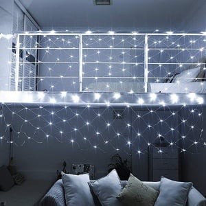 Instalatie Craciun, Tip Plasa, IP 44, 21 x 1 m, 1040 LED-uri, Alb rece, 8 jocuri de lumini, Transformator cu telecomanda, Interconectabila, Prelungitor 5 m inclus, Fir transparent, Flippy - Img 2