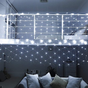 Instalatie Craciun, Tip Plasa, IP 44, 27 x 1 m, 1120 LED-uri, Alb rece, 8 jocuri de lumini, Transformator cu telecomanda, Interconectabila, Prelungitor 3 m inclus, Fir transparent, Flippy - Img 2
