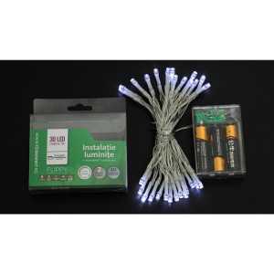 Instalatie de Craciun cu Baterii Tip Liniar, 2 jocuri de lumini, Fir Transparent 3 m 30 LED -uri, Alb Rece - Img 6
