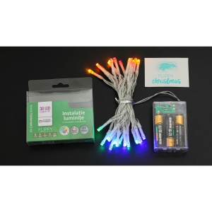 Instalatie de Craciun cu Baterii Tip Liniar, 2 jocuri de lumini, Fir Transparent 3 m 30 LED -uri, Multicolor - Img 8